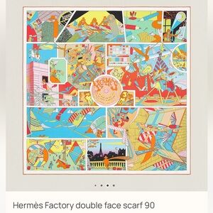 NIB Authentic Hermes double face silk size 90 scarf